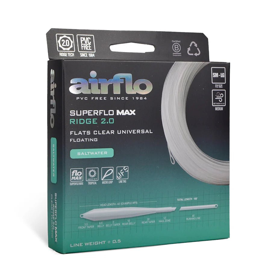 Airflo Superflo Max Ridge 2.0 - Flats Universal - Clear Floating - Fly Lines - Fly Fish Food