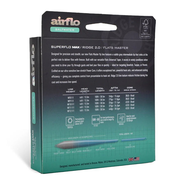 Airflo Superflo Max Ridge 2.0 - Flats Master - Intermediate Tip - Fly Lines - Fly Fish Food