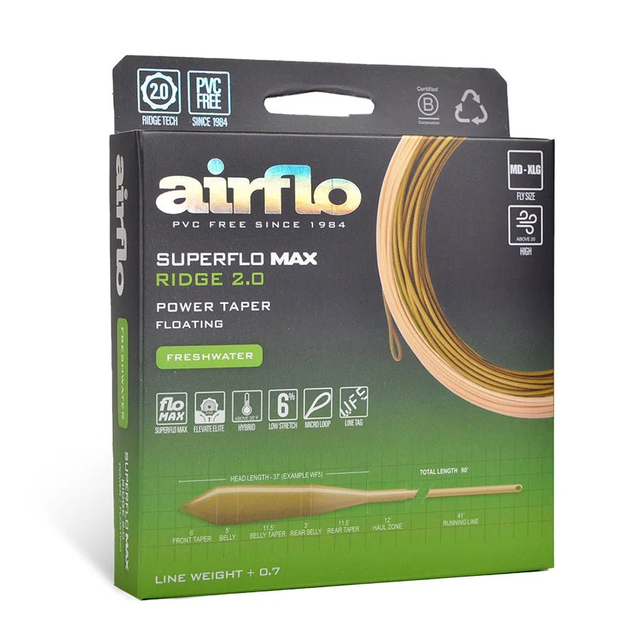 Airflo Superflo Max Ridge 2.0 - Power Taper - Camo Green/Caddis - Fly Lines - Fly Fish Food
