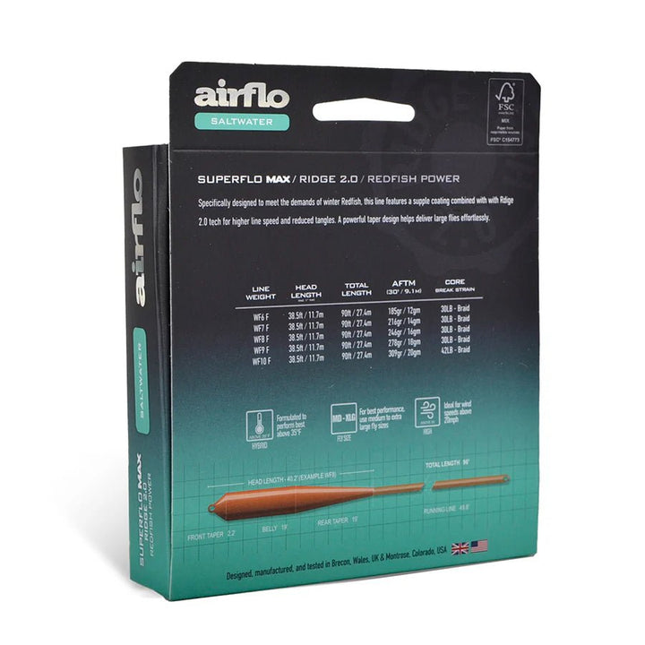 Airflo Superflo Max Ridge 2.0 - Redfish Power Taper - Fly Lines - Fly Fish Food