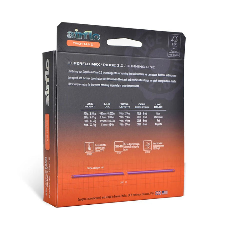 Airflo Superflo Max Ridge 2.0 - Floating Running Line - Fly Lines - Fly Fish Food