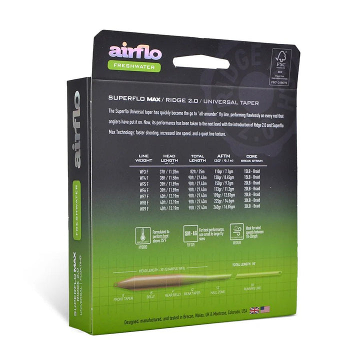 Airflo Superflo Max Ridge 2.0 - Universal Taper - Moss Olive/Chartreuse - Fly Lines - Fly Fish Food