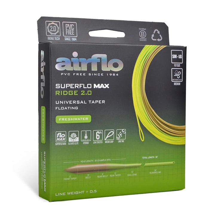 Airflo Superflo Max Ridge 2.0 - Universal Taper - Moss Olive/Chartreuse - Fly Lines - Fly Fish Food
