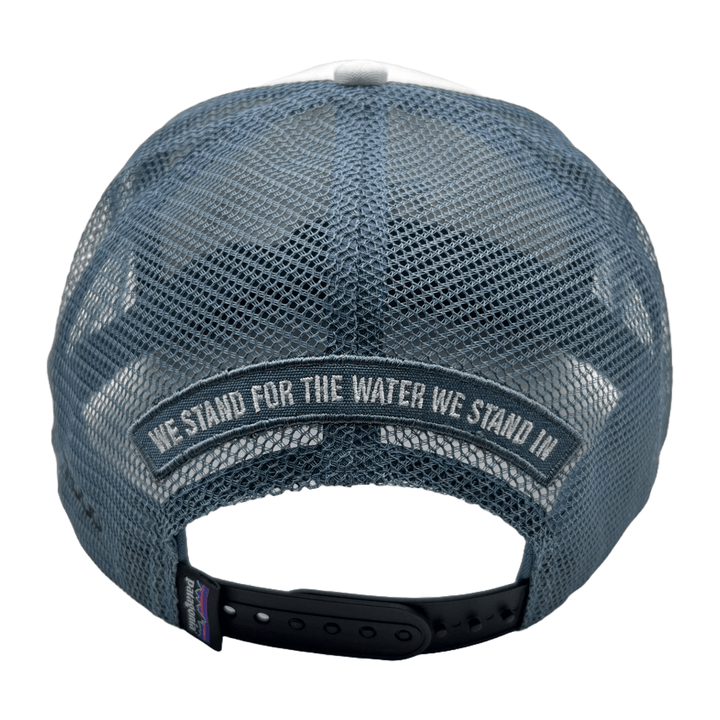 Patagonia Fly Fish Food Stand Up Trout Trucker Hat - White - Hats - Fly Fish Food