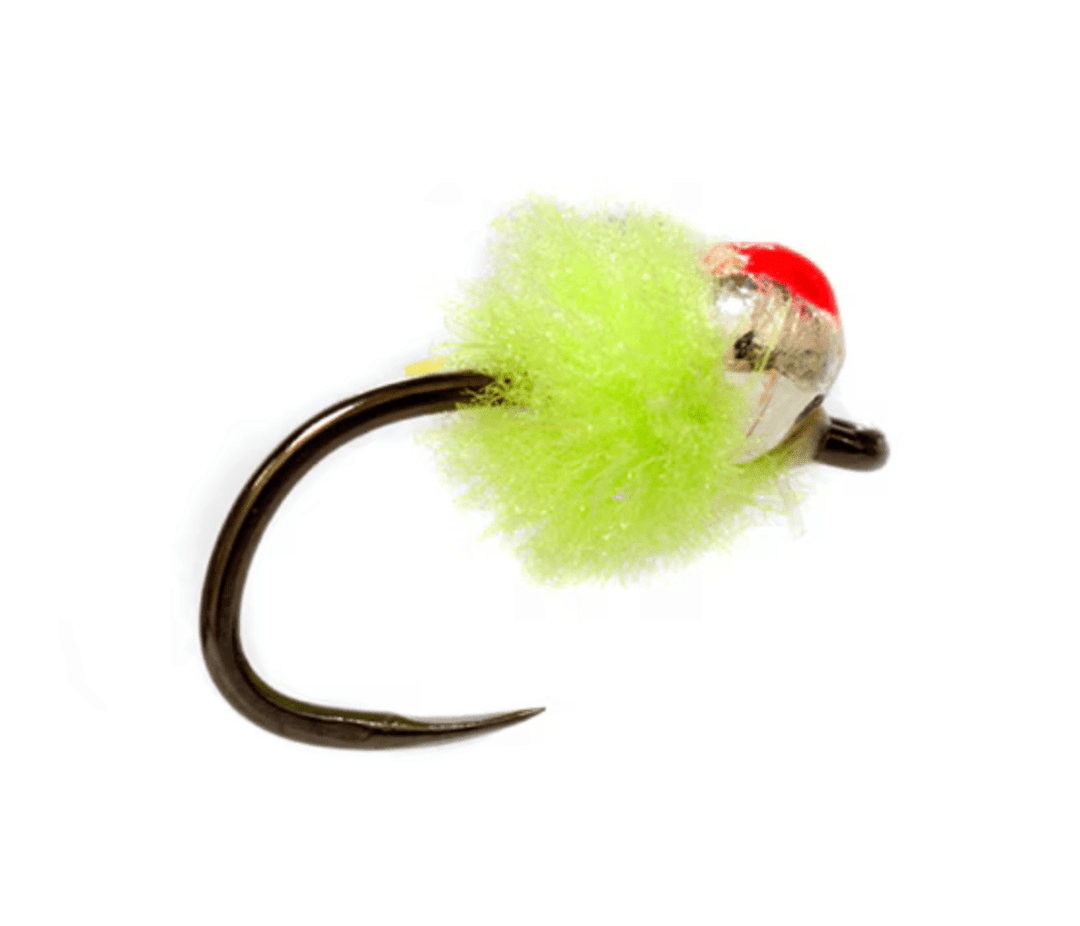 Crostons Tungsten Mini Egg - Cucumber Barbless (Red Dot) - Flies - Fly Fish Food