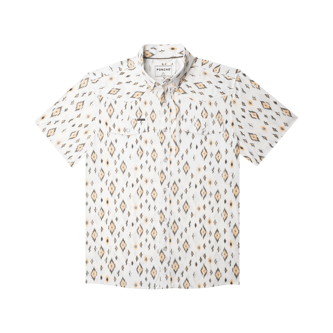 Poncho - The Diamond Back - Cream Retro Diamond Print - Apparel - Fly Fish Food