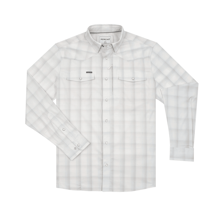 Poncho - The Kalispell - Grey Blue and Cream Plaid - Apparel - Fly Fish Food