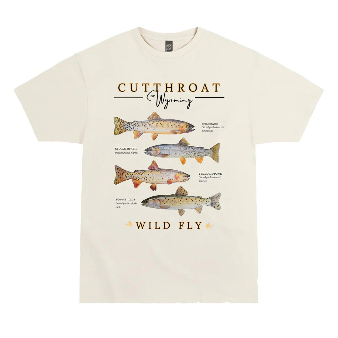 Wild Fly - Wyoming Cutthroat Tee - Bone - Apparel - Fly Fish Food
