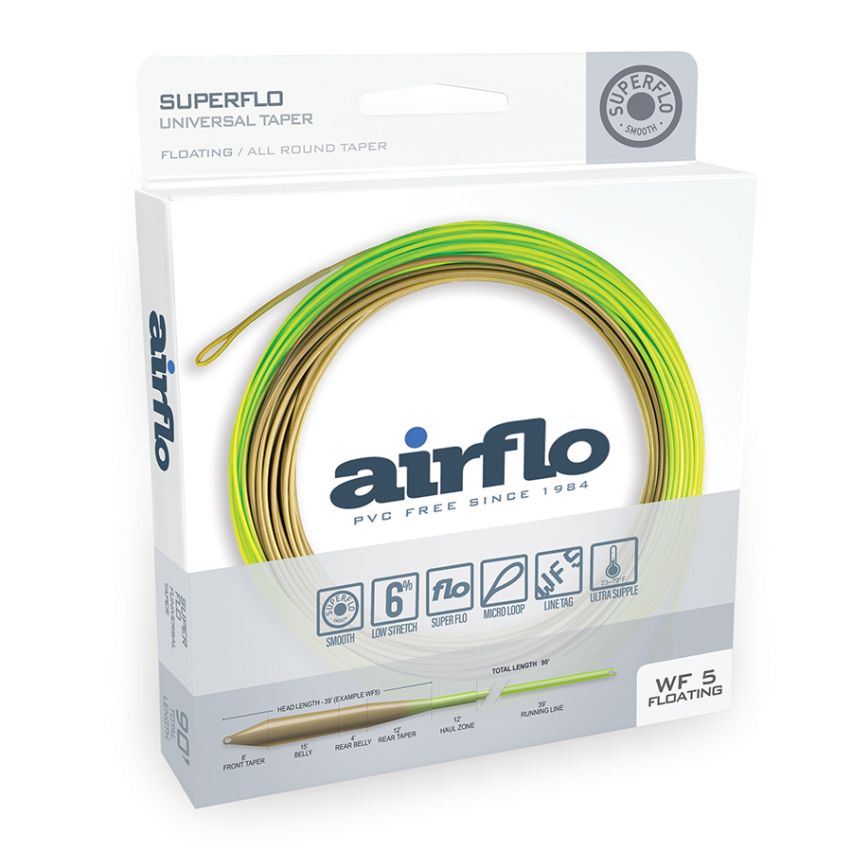 Airflo Superflo Universal Taper Fly Line - Moss Olive/Chartreuse - Fly Lines - Fly Fish Food