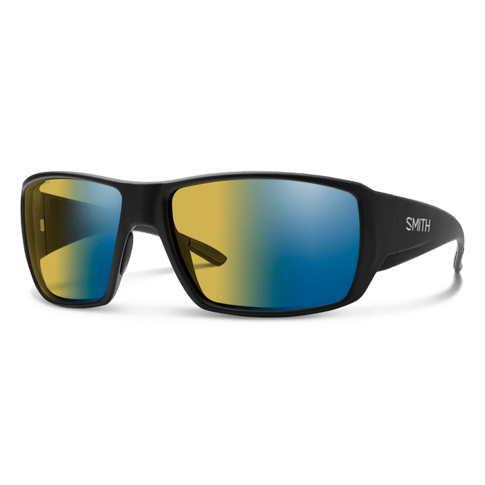 Smith Guide's Choice Sunglasses - Matte Black + ChromaPop Glass Polarchromic Yellow Blue Mirror - Sunglasses - Fly Fish Food