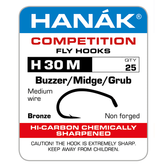 Hanak H 30 M Buzzer/Midge/Grub Hooks - Hooks & Shanks - Fly Fish Food