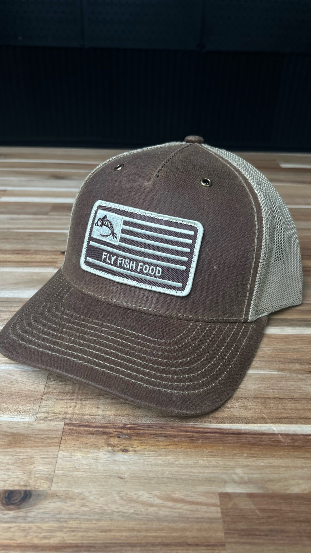 Fly Fish Food America Flag Hat - Brown Classic Waxed - Hats - Fly Fish Food