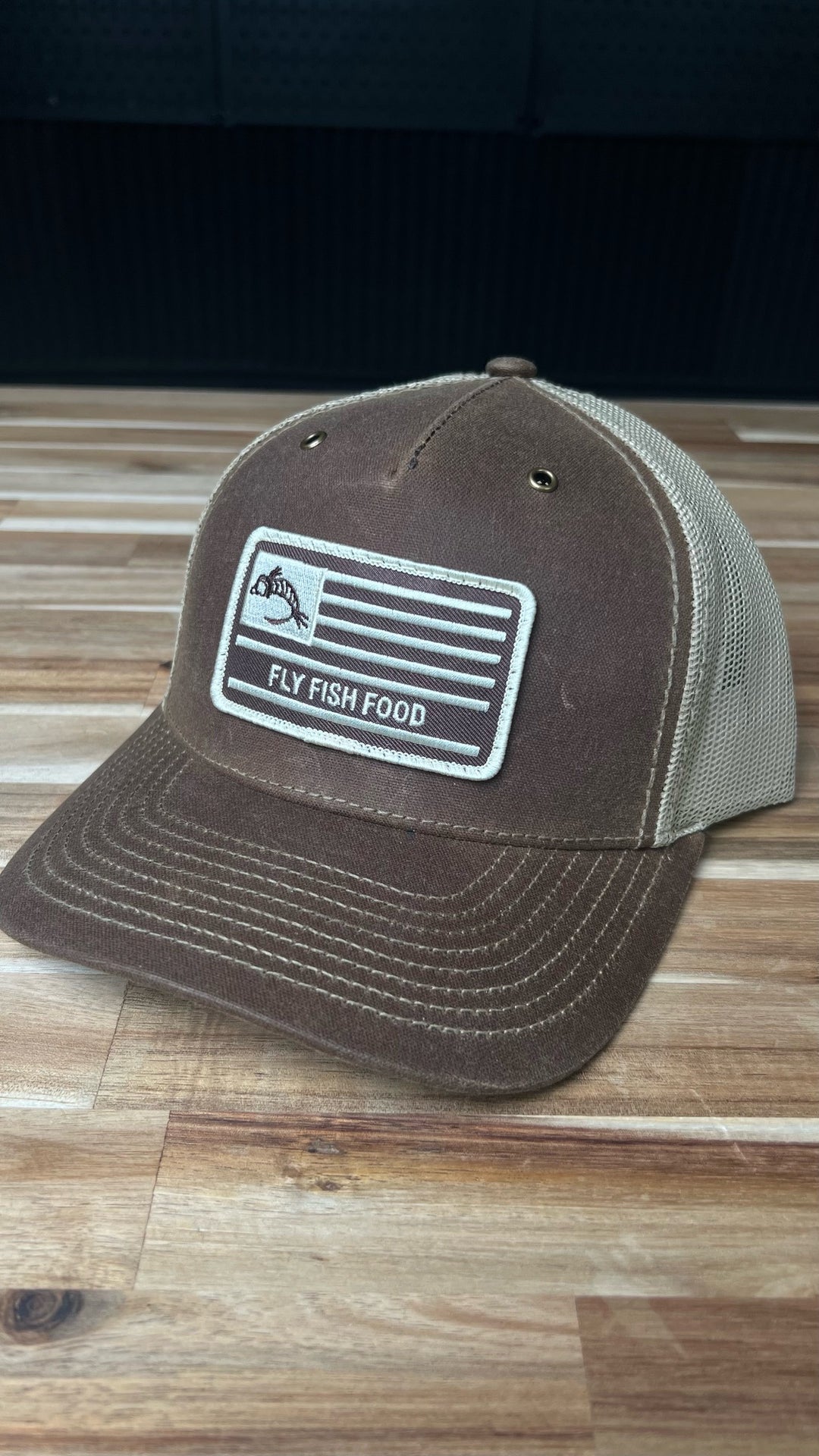 Fly Fish Food America Flag Hat - Brown Classic Waxed - Hats - Fly Fish Food