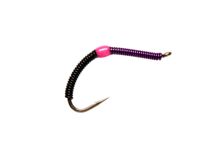 Wire Worm Black &amp; Purple - Flies - Fly Fish Food