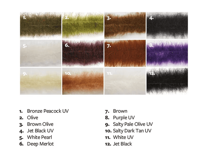 Fulling Mill Voodoo Brush Medium - Synthetic Fibers &amp; Flash - Fly Fish Food