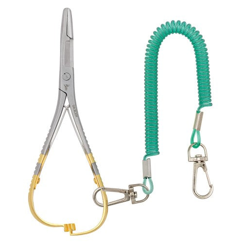 Mitten Scissor Clamp, 5-1/2", Gold Handles, Straight