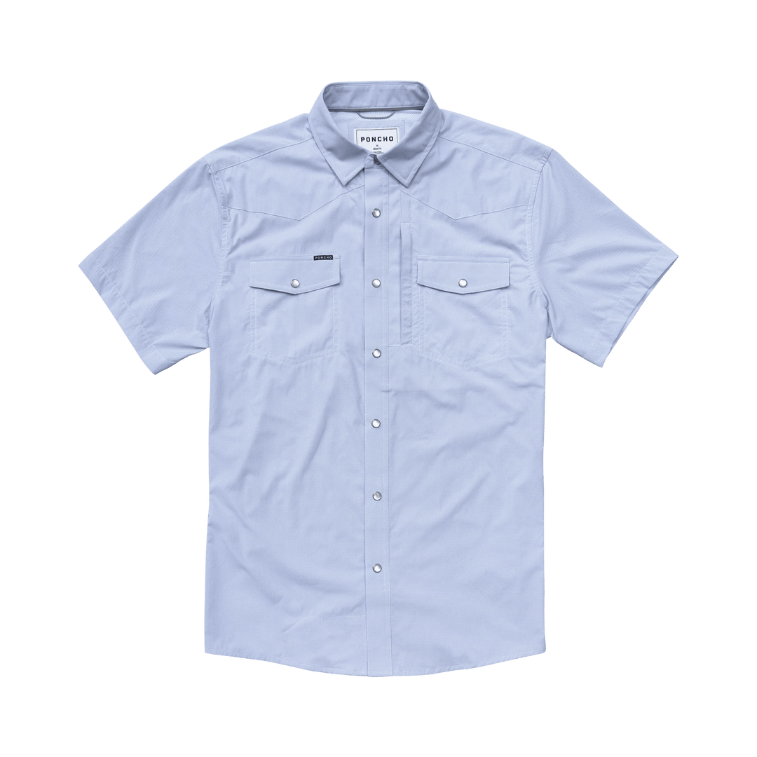 Poncho - The Padre Blue Microcheck - Western Shirt - Apparel - Fly Fish Food