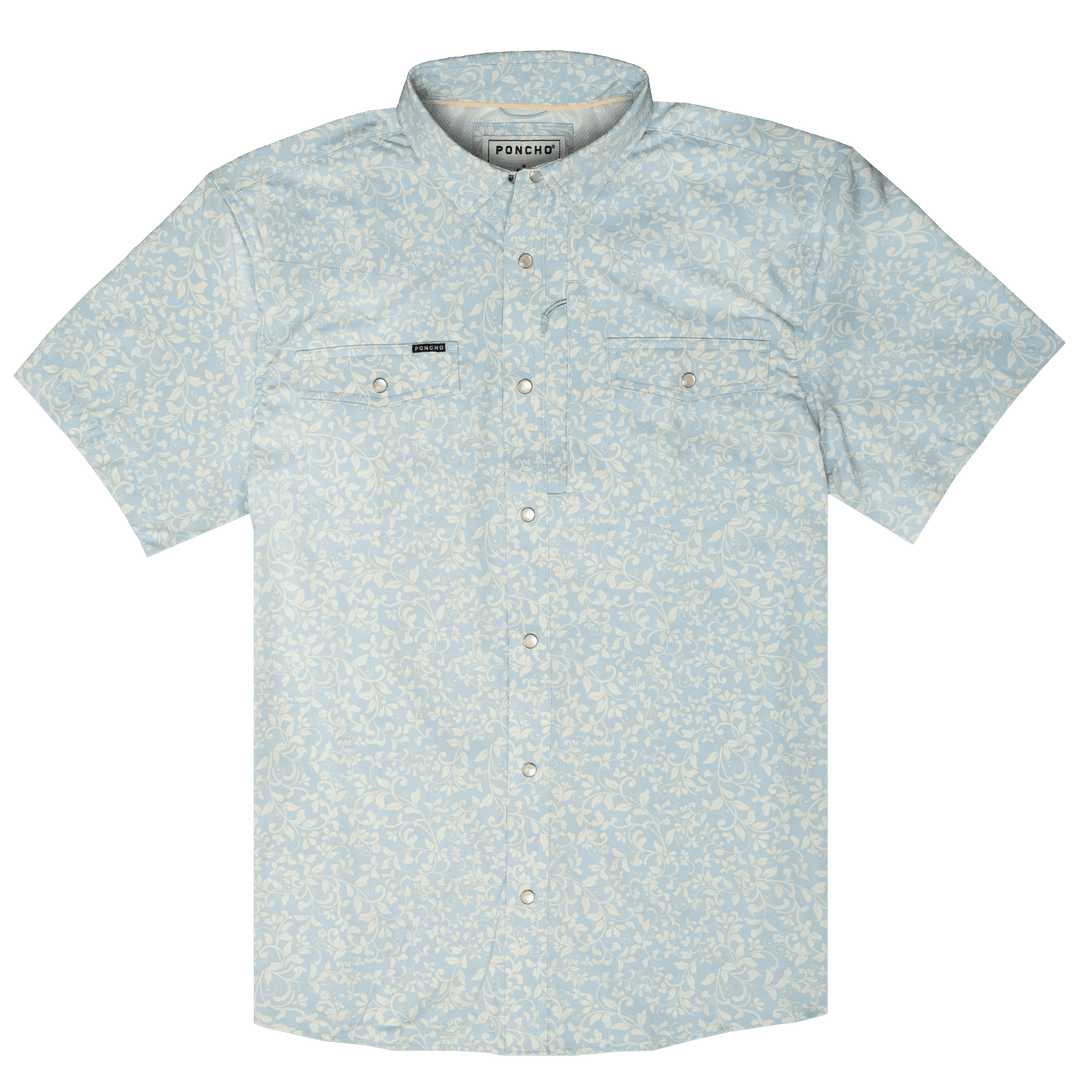 Poncho - The Pinos Altos - Blue Western Flower Print - Apparel - Fly Fish Food