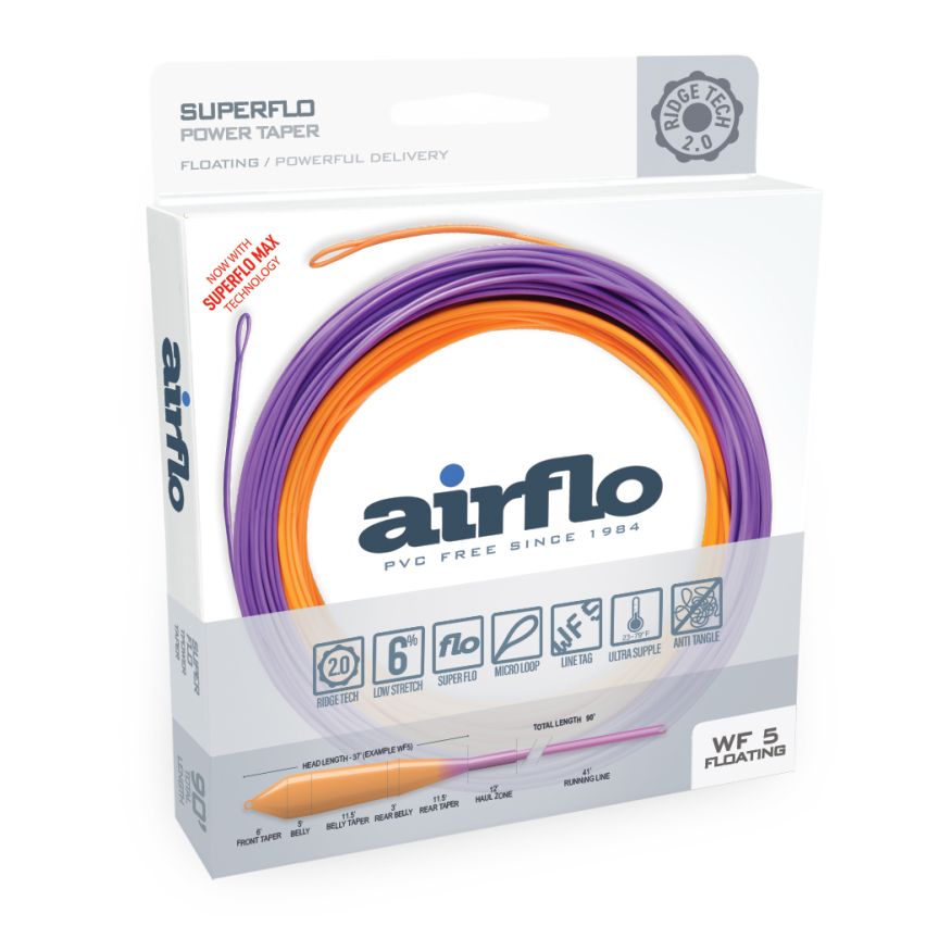 Airflo Superflo Ridge 2.0 Power Taper Fly Line - Sunburst/Purple - Fly Lines - Fly Fish Food