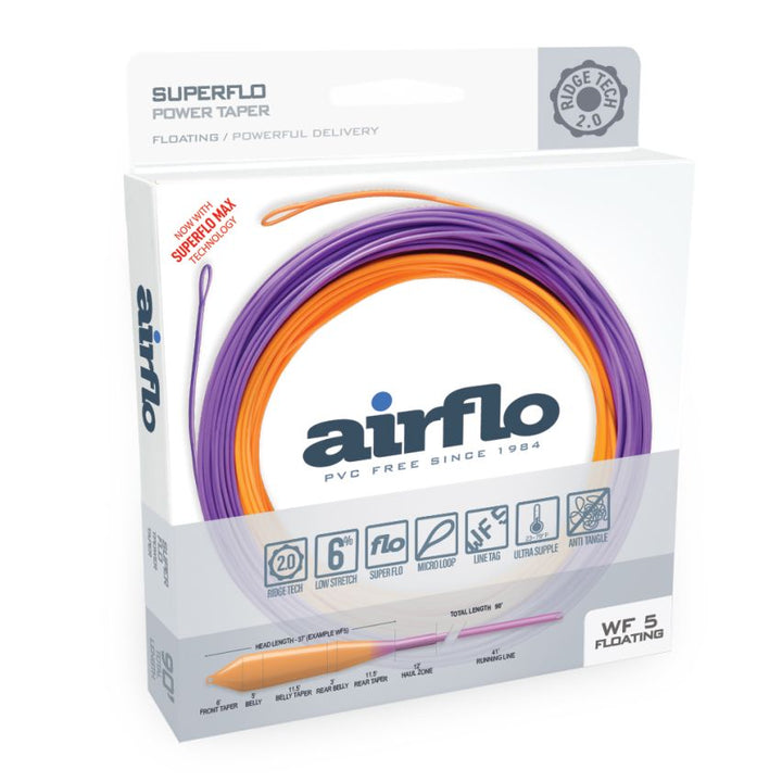 Airflo Superflo Ridge 2.0 Power Taper Fly Line - Sunburst/Purple - Fly Lines - Fly Fish Food