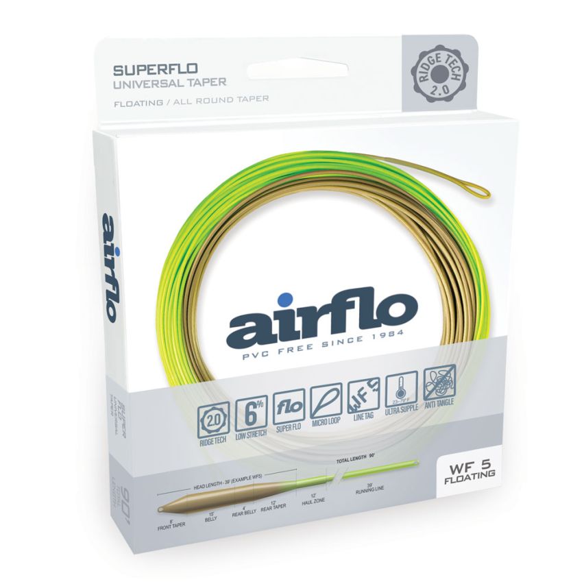 Airflo Superflo Ridge 2.0 Universal Taper - Moss Olive/Chartreuse - Fly Lines - Fly Fish Food