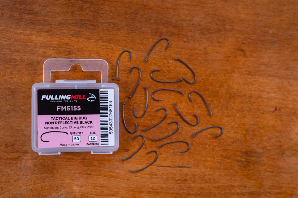 Fulling Mill 5155 Tactical Big Bug Non - Reflective Black Hook - Barbless - Hooks & Shanks - Fly Fish Food