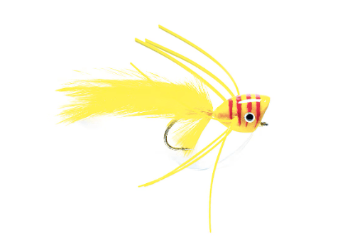 Bass Popper Yellow &amp; Red - Flies - Fly Fish Food