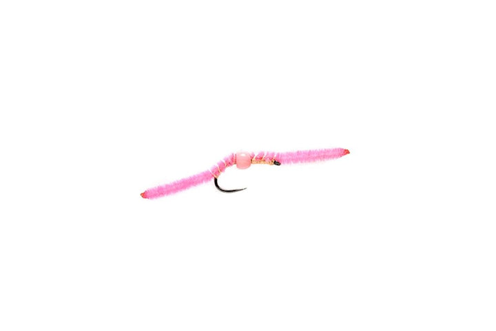 TUNGSTEN BELLY WORM PINK BARBLESS - Flies - Fly Fish Food
