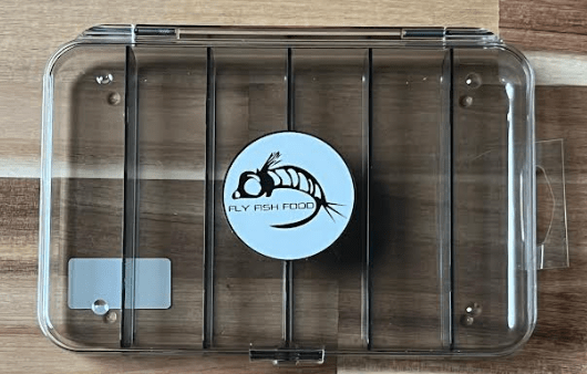 Fly Fish Food Logo Fly Box, Ultra Clear 6 Compartments, Large - Fly Boxes - Fly Fish Food