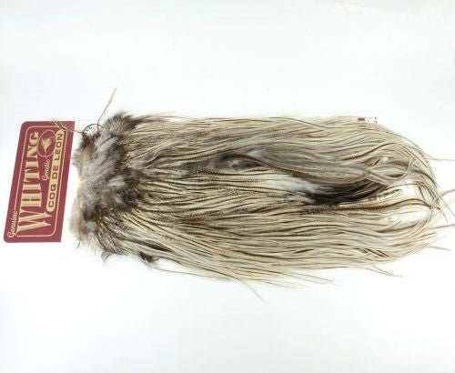 Whiting Coq De Leon Rooster Saddle - Silver - Hackle - Fly Fish Food