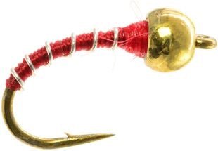 Tungsten Zebra Midge Thin Red - Flies - Fly Fish Food