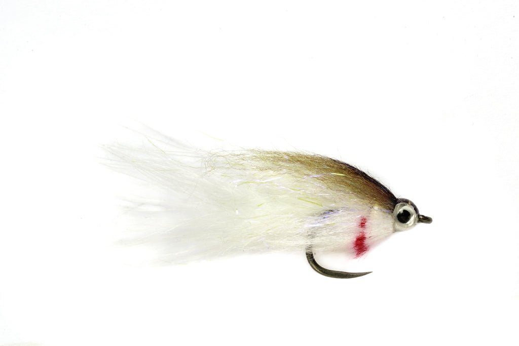 Baby Fat Minnow Olive &amp; White - 8 - Flies - Fly Fish Food