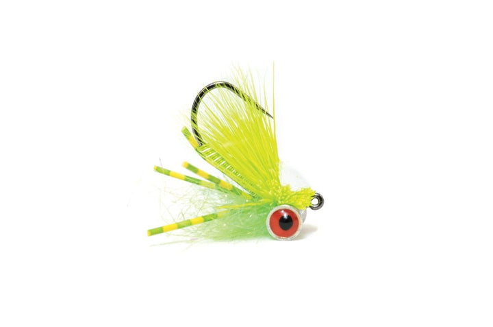 Bluegill Mini Slider White/Chartreuse - Flies - Fly Fish Food