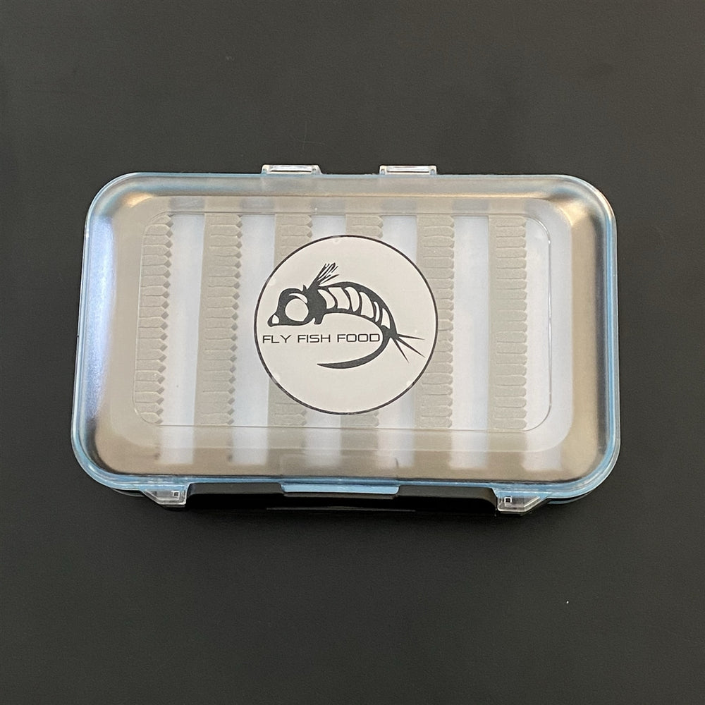 FLY FISH FOOD LOGO FLY BOX, CLEAR DOUBLE SIDED - LARGE, DRY AND NYMPH FOAM - Fly Boxes - Fly Fish Food