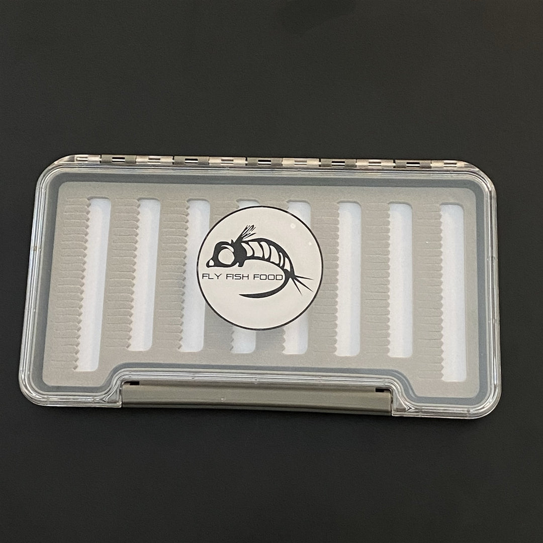 FLY FISH FOOD LOGO FLY BOX, CLEAR SINGLE SIDED - WITH DRY FLY FOAM - Fly Boxes - Fly Fish Food