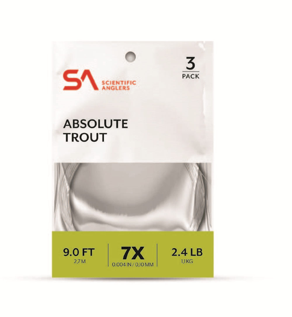 Scientific Anglers Absolute Trout Tapered Leader - 3 Pack - Tippet, Leader & Accessories - Fly Fish Food