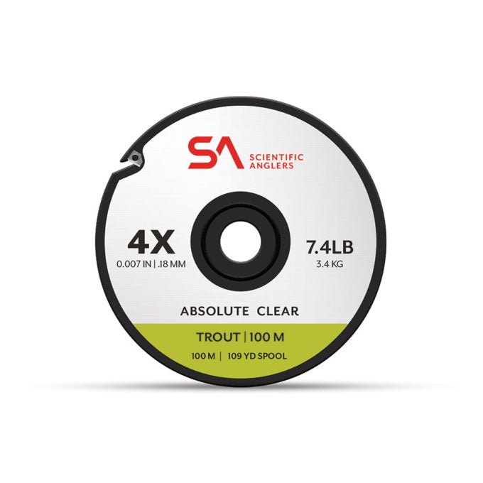 Scientific Anglers Absolute Clear Trout Tippet - 100m - Tippet, Leader & Accessories - Fly Fish Food