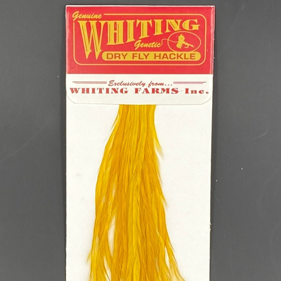 Whiting 100 Pack Dry Fly Hackle - White dyed Copper Olive - 12 - Hackle - Fly Fish Food