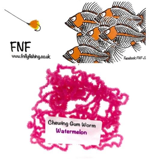 FNF 3mm Chewing Gum Worm Chenille - Chenille - Fly Fish Food