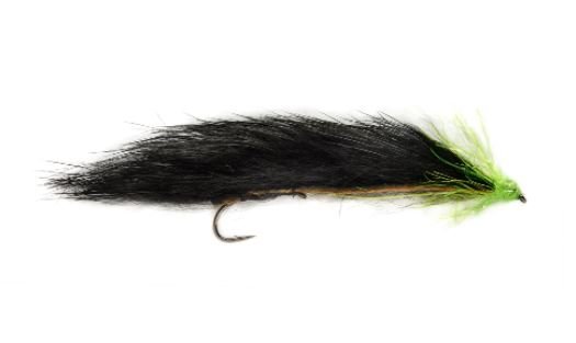 Mini Unweighted Snake Black &amp; Green - Flies - Fly Fish Food