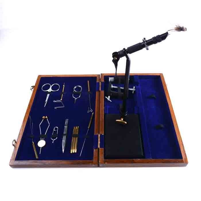 Deluxe Wooden Fly Tying Kit - Tools &amp; Vises - Fly Fish Food