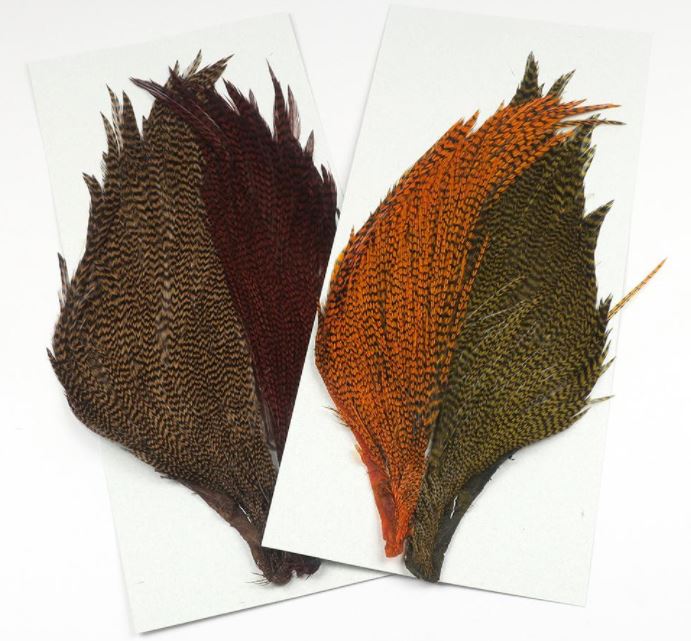 Trout Streamer Dyed Grizzly Starter Cape 4 Pack - Hackle - Fly Fish Food