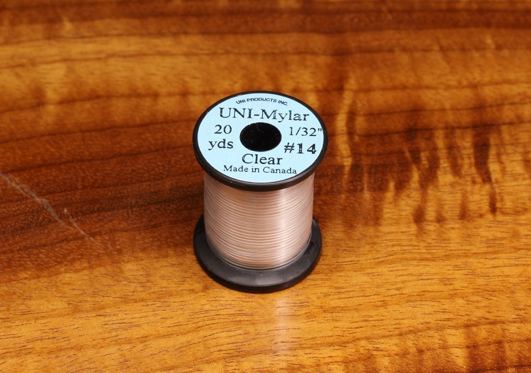 Uni Mylar - Clear - sz 14 - Wire , Tinsel &amp; Lead - Fly Fish Food