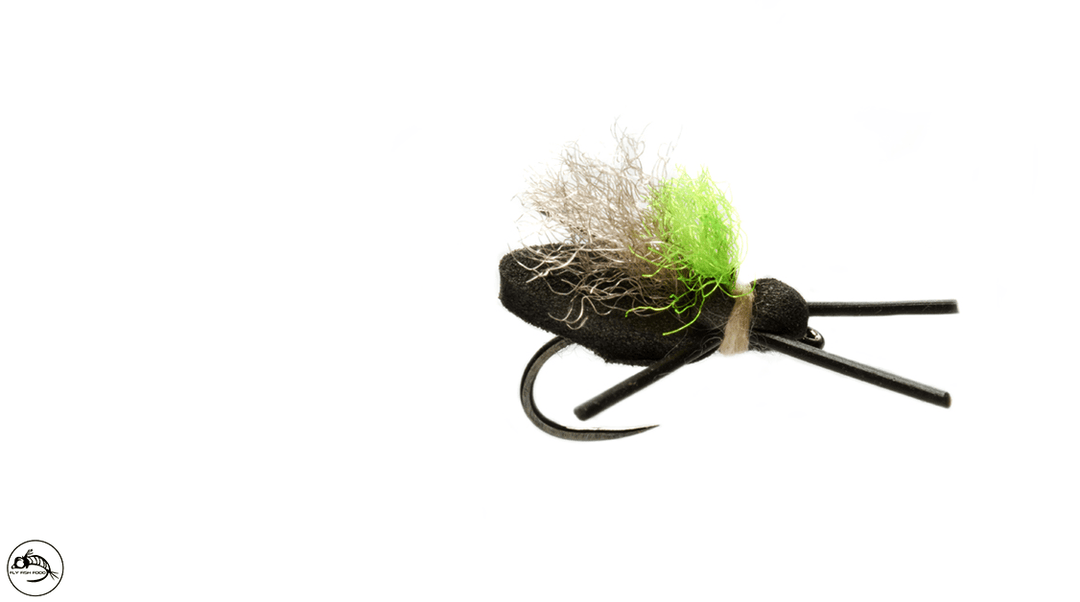 Mini Flopper Black Barbless Size 12 - Flies - Fly Fish Food