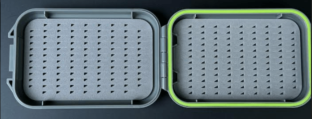 Fly Fish Food Logo Fly Box - Gray Double Sided, Medium W/Easy Grip Foam - Fly Boxes - Fly Fish Food