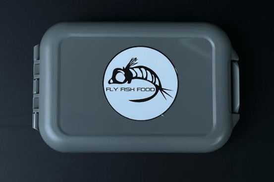 Fly Fish Food Logo Fly Box - Gray Double Sided, Medium W/Easy Grip Foam - Fly Boxes - Fly Fish Food