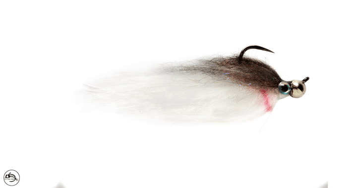 Jiggy Fat Minnow Brown &amp; White Barbless - Flies - Fly Fish Food