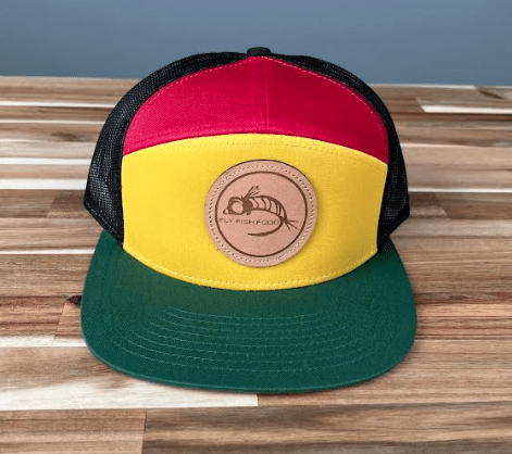 Fly Fish Food Logo Hat 7 - Panel - Yellow/Red/Black/Dk.Green - Hats - Fly Fish Food