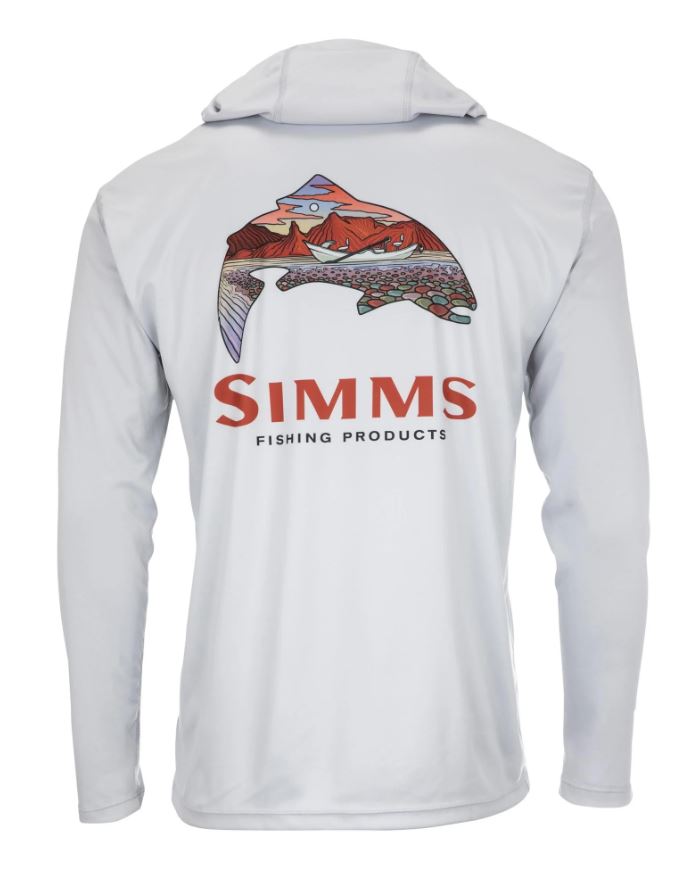 Simms Men's Tech Hoody - Artist Series - Trout Logo Flame/Sterling FFF Logo - Apparel - Fly Fish Food