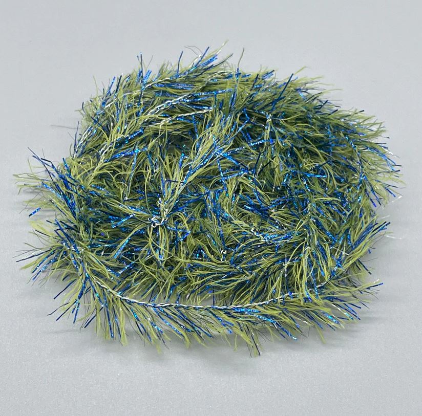 Upavon Pure Blue Flash Damsel Straggle Hackle - Chenille - Fly Fish Food